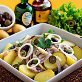 Salada de batata com sardinha