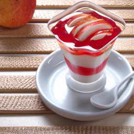 gelatina dieta, iogurte desnatado, maçã