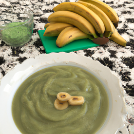 pasta de banana verde col sopa
