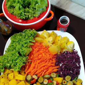 Salada legumes cozido e azeite