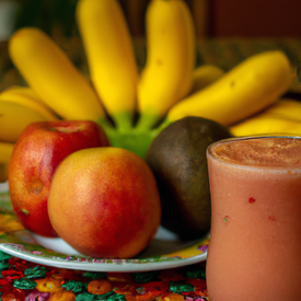 Suco de frutas(maçã,mamão,laranja e banana)