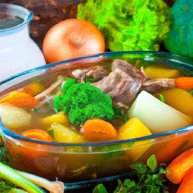 sopa de legumes e carne