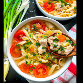 sopa de legumes com frango e macarrão