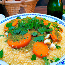 Couscous marroquino cenoura e alho poró