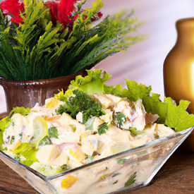 Salada de agrião e grão de bico com maionese