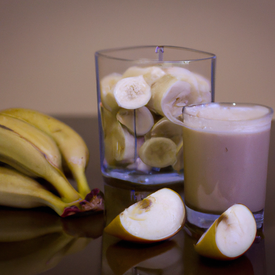 vitamina de banana com leite e maça