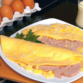 Omelete com presunto e queijo branco