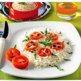 risoto de brie, rucula e tomate