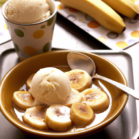 Banana flambada com sorvete