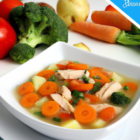 Sopa de frango com verduras