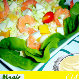 Ely Salada com camarões e manga