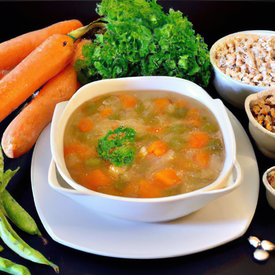 Sopa de feijão branco e legumes