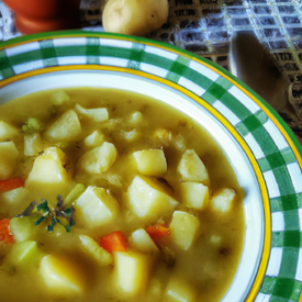 Sopa de batata e agrião