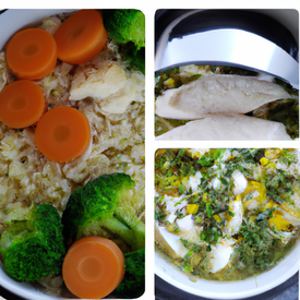 Sopa de legumes com frango e arroz integral