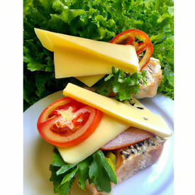 Sanduiche de queijo com salada