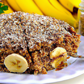 torta flocada de banana com granola