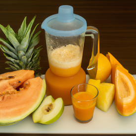 suco de melão, laranja e abacaxi