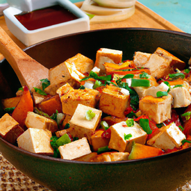 Stir-Fry de tofu com alho