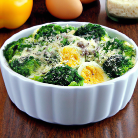 brócolis com ovos e queijo