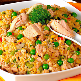 risoto de frango com arroz integral