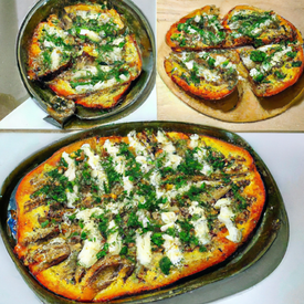 pizza de sardinha com farinha de gluten