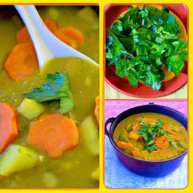 sopa de batata-doce, abobrinha e lentilha
