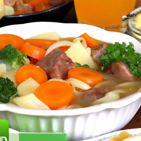 sopa de carne com legumes e macarrão