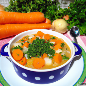 sopa legumes, somente cenoura e mandioquinha