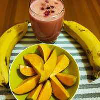 foto da receita Vitamina (mamão,   maçã,   banana,   leite e açúcar)
