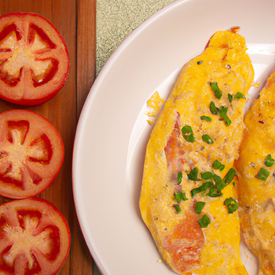 omelete com mussarela e tomate