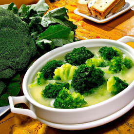 Sopa de couve-flor e brócolis