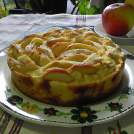Torta de manzana en sartén