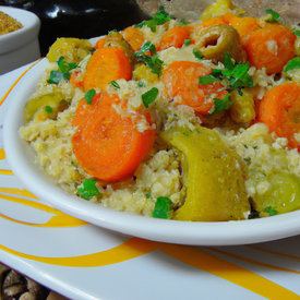 Cuscuz marroquino com legumes