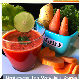 Suco vitaminado (laranja, limão, cenoura, tomate, mamão)