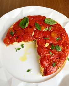 Torta invertida de tomate fit