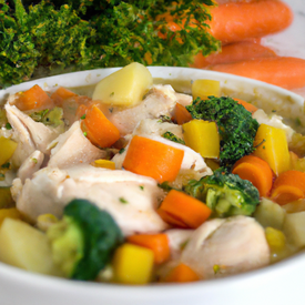 sopa de frango com legumes light